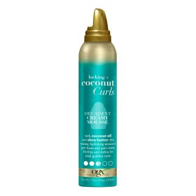 OGX Locking + Coconut Curls Enhancing Decadent Creamy Hair Styling Mousse, 7.9 oz