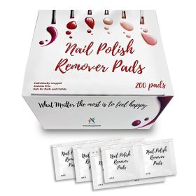 Nail Polish Remover Pads. Pack of 200 Remover Wipes. Non-Sterile Saturated Napkins 2-ply Kit. Non-Woven Cleansing Pads Set with Aloe; Panthenol. Indiv