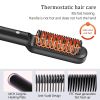 2-in-1 Electric Hair Straightener Brush Hot Comb Adjustment Heat Styling Curler Anti-Scald Comb, 2-in-1 Styling Tool for Long-Lasting Curls and Straig