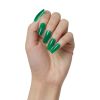 KISS Gel Fantasy Long Square Solid Color Glue-On Jelly Nails, Neon Green, 28 pieces