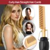 Electric Heating Hair Comb PTC Ceramic Hair Straightener Curler Brush Hair Straight Styler Wet Dry Use