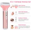 4 In 1 Women Electric Shaver Painless Rechargeable Hair Remover Eyebrow Nose Hair Cordless Trimmer Set