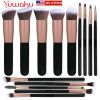 14Pcs Makeup Brushes Cosmetic Contour Foundation Eyebrow Black Gold Useful Tool