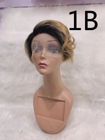 T-shaped Bob Head Wizard Cut Wig Can Be Hot Dyed (Option: 1B)