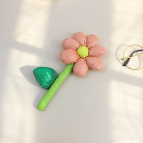 Flowers With Green Leaves Filled With Cotton Cute Jewelry Diy Hair Band Decorative Accessories (Option: Korean Pink)