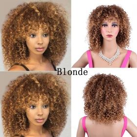 Synthetic Afro Curly Wig African Wigs For Black Women (Option: Blonde)