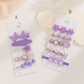 High Sense Barrettes Korean Simple Side Forehead Hairpin Hair Clip Girl Fringe Clip Headdress (Option: Color6B)