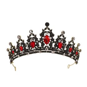 Water Diamond Alloy Princess Crown Headwear (Option: BlackDiamondRedDiamondCrystal)