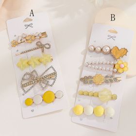 High Sense Barrettes Korean Simple Side Forehead Hairpin Hair Clip Girl Fringe Clip Headdress (Option: Color11B)