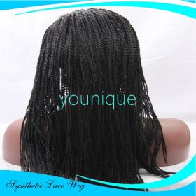 2-strand braids front lace wig (Option: Black-14inch)