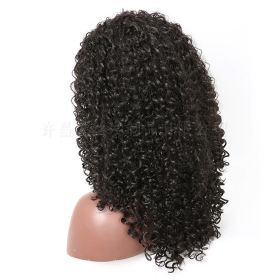 Cross Border Hot Sale African Wig European And American Wig Fluffy Long Curly Hair Small Curly Wave High Temperature Silk Chemical Fiber Headgear (Color: Black)