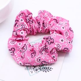 Large Intestine Hair Tie Foreign Trade Cashew Flower Ponytail Hair Tie (Color: PINK)