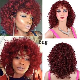 Synthetic Afro Curly Wig African Wigs For Black Women (Option: BUG)