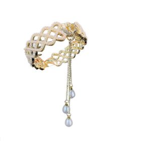 Ball Head Plate Temperament Horsetail Buckle Hair Clip (Option: B Pearl)