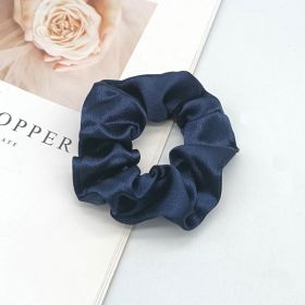 Solid Satin Large Intestine Hair Rope (Color: Navy)