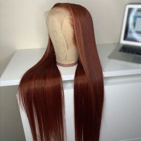 Chestnut Brown Pre-drawn Lace Wig With Baby Hair (Option: Brown-Straight hair-12 Inch)