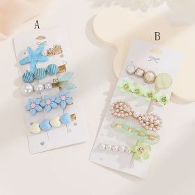 High Sense Barrettes Korean Simple Side Forehead Hairpin Hair Clip Girl Fringe Clip Headdress (Option: Color 3A)