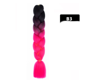 Color Big Braid African Chemical Fiber High Temperature Silk Wig Gradient (Option: B3)