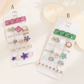 High Sense Barrettes Korean Simple Side Forehead Hairpin Hair Clip Girl Fringe Clip Headdress (Option: Color14A)