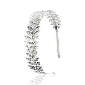 European And American Leaf Headband Hairband Baroque Bridal Jewelry (Color: silver)