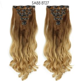 Long Curly Hair High Temperature Silk Curtain (Option: A)