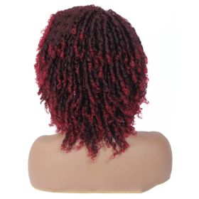 Amazon Braided Faux Locs Dreadlocks Wig (Color: Wine Red)