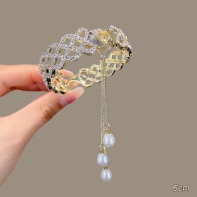 Ball Head Plate Temperament Horsetail Buckle Hair Clip (Option: A Water Diamond)