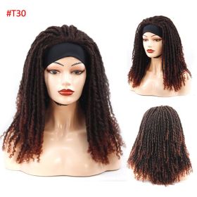 Ribbon Long Curly Crochet Hair Wig Head Cover (Option: T30)