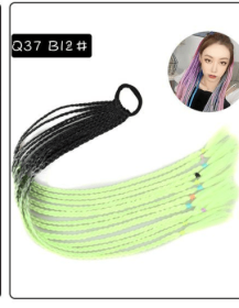 Color Twist Three-strand Braid Gradient Wig (Color: Green)