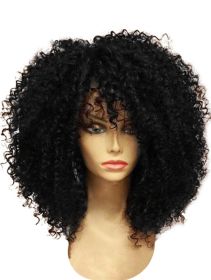 Afro-black Volume Puffy Explosion Solid Color (Color: Black)