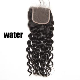 Real Hair Hair Block  Mesh Hand Woven Hair Block (Option: Water-16inch)