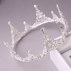 Crystal Super Immortal Wedding Dress Accessories Crown Headwear (Color: silver)