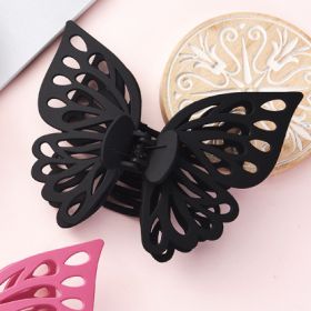 Large Butterfly Grab Clip Ins Hair Accessory (Color: Black)