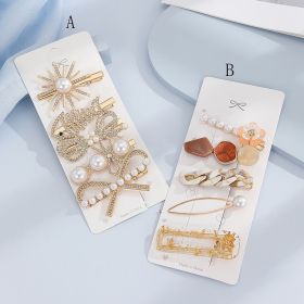 High Sense Barrettes Korean Simple Side Forehead Hairpin Hair Clip Girl Fringe Clip Headdress (Option: Color21B)