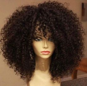 Afro-black Volume Puffy Explosion Solid Color (Color: Coffee)