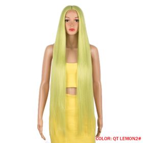 Long Straight Hair Synthetic Fiber Headgear (Option: QT LEMON2)