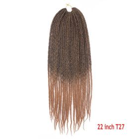 Crochet Hair Senegal Box Braids Braid Hair Extension (Option: T27-22Inch-1Pcs)