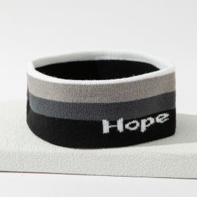 Stretch Sports Sweat-absorbent Knitted Hair Band (Option: Black Gray Hope)