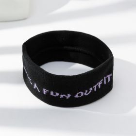 Stretch Sports Sweat-absorbent Knitted Hair Band (Option: Black Letter Slogan)