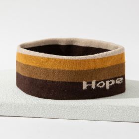 Stretch Sports Sweat-absorbent Knitted Hair Band (Option: Coffee Brown Hope)