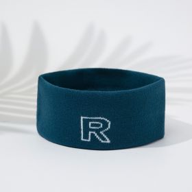 Stretch Sports Sweat-absorbent Knitted Hair Band (Option: Teal Blue R)