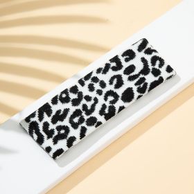 Elastic And Sweat-absorbing Panda Cows Pattern Sports Knitted Hair Band (Option: Black And White Leopard Print)