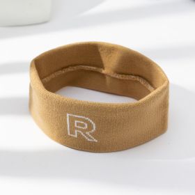 Stretch Sports Sweat-absorbent Knitted Hair Band (Option: Khaki R)