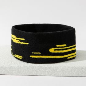 Stretch Sports Sweat-absorbent Knitted Hair Band (Option: Black Stripes)