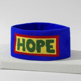 Stretch Sports Sweat-absorbent Knitted Hair Band (Option: Sapphire Blue HOPE)