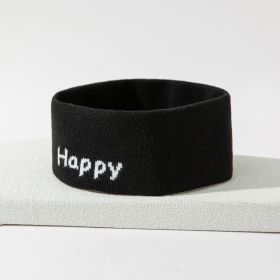 Stretch Sports Sweat-absorbent Knitted Hair Band (Option: Black Happy)