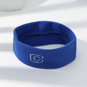 Stretch Sports Sweat-absorbent Knitted Hair Band (Option: Blue C)