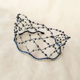 Handmade Beaded Hair Hoop In Korean Version Woven (Color: Dark Blue)