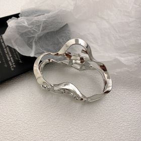 Geometrically Irregular Metal Hairpin Female (Option: B-Silver)