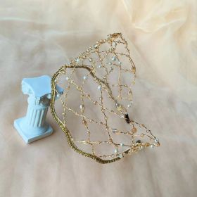 Handmade Beaded Hair Hoop In Korean Version Woven (Color: Champagne)